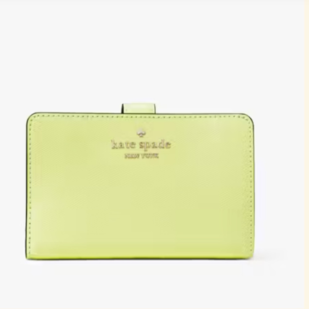 KATE SPADE Madison Medium Bifold Lime Slushy Wallet w/ Gold Hardware - Picture 3 of 5